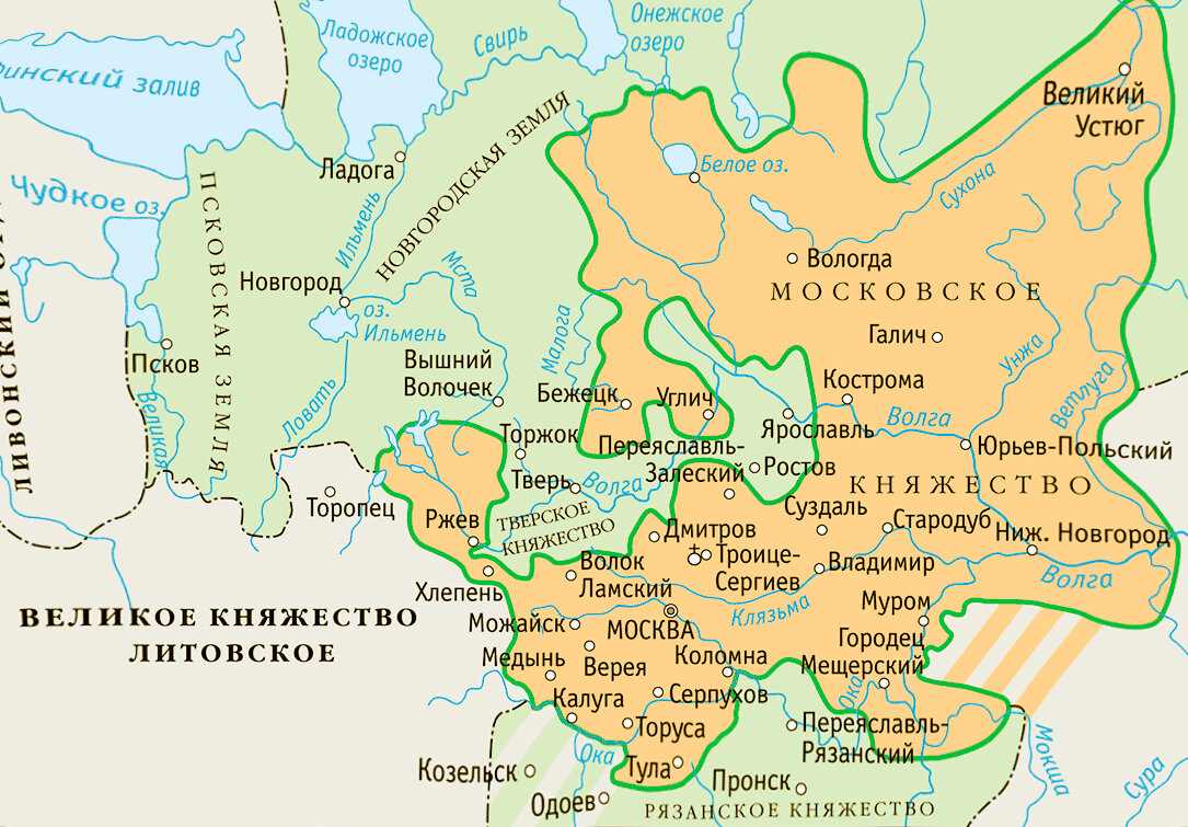 Карта россии 16 века с городами и реками